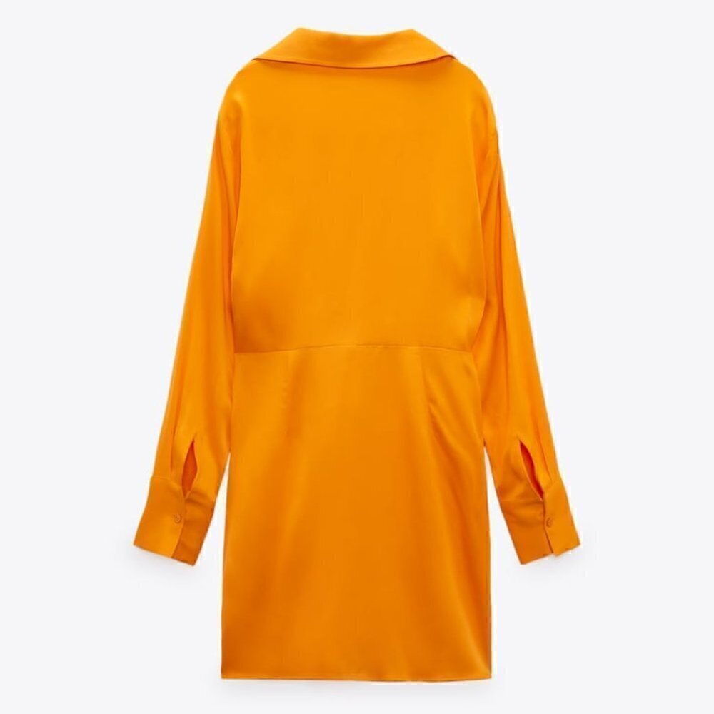 Zara Satin Effect Long Sleeve Dress - Size XS - Picture 8 of 13